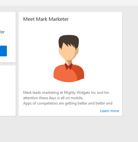 Screenshot persona widget alt text
